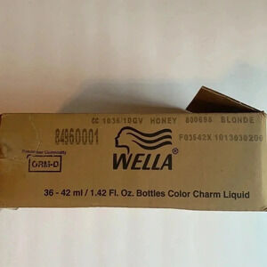 WELLA Hair Color Charm Permanent Liquid 1036/10GV Honey Blonde 20 Bottles New